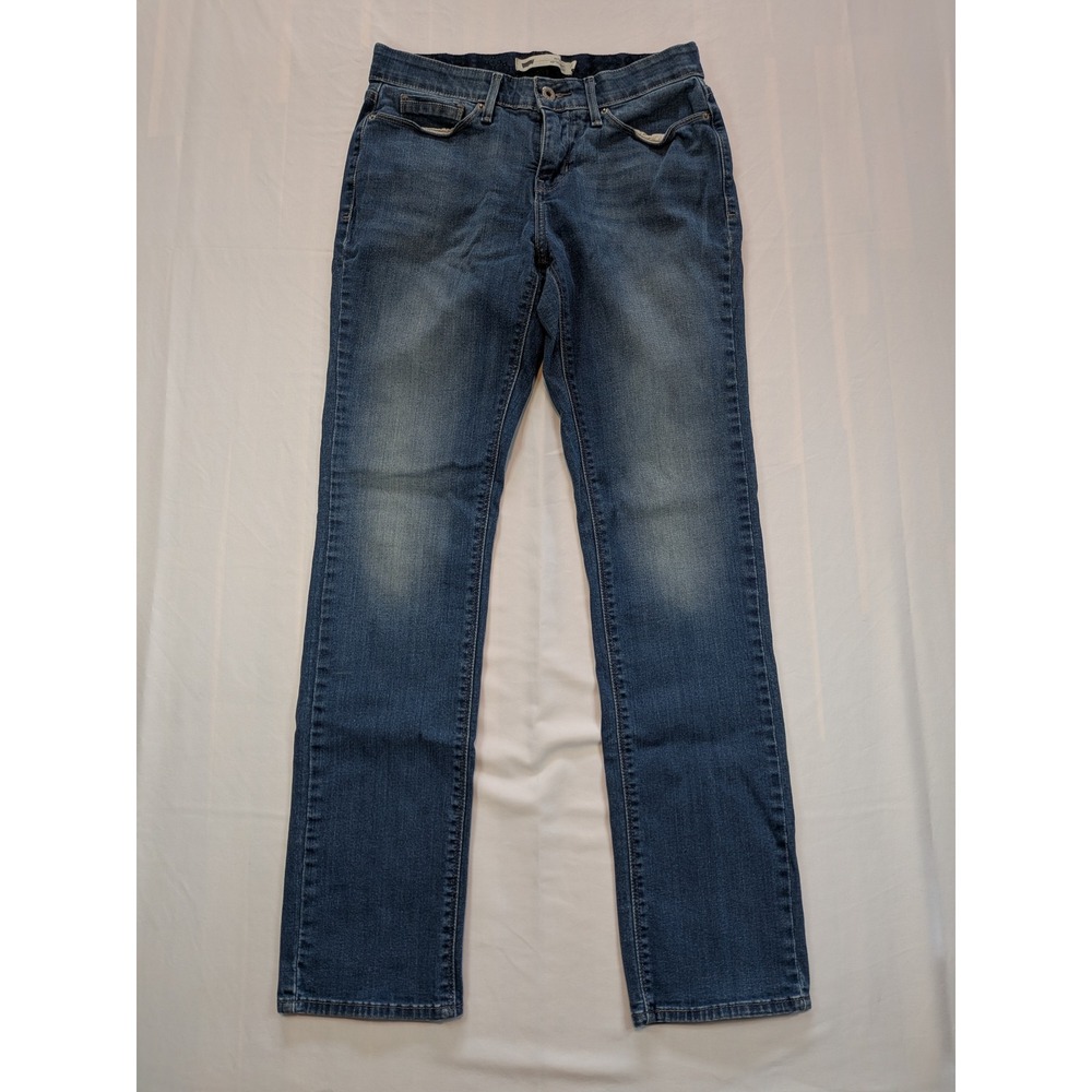 Levis 525 Perfect Waist Straight Leg Jeans Medium Wash Blue Size 4M W27 L32 - Picture 1 of 13